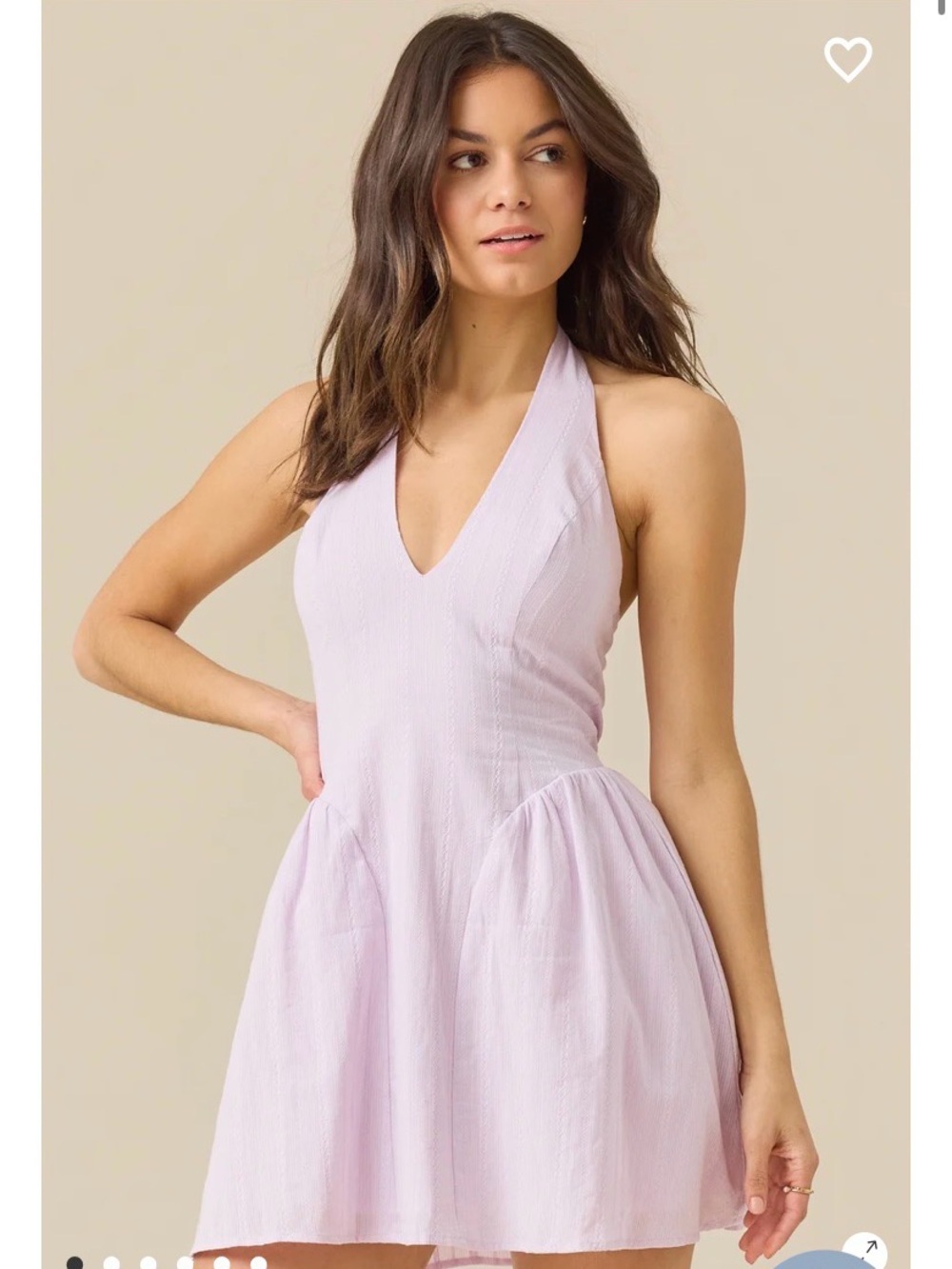 Altar'd State Halter Mini Dress in Light Lavender
